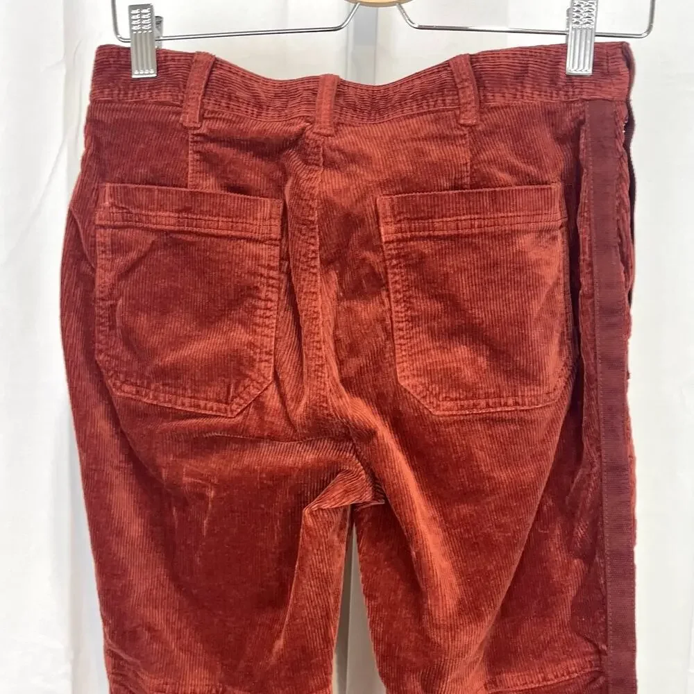 by ANTHROPOLOGIE The Richie Slim Corduroy Jogger Pants Rust Red Orange Size 6 - Picture 7 of 9